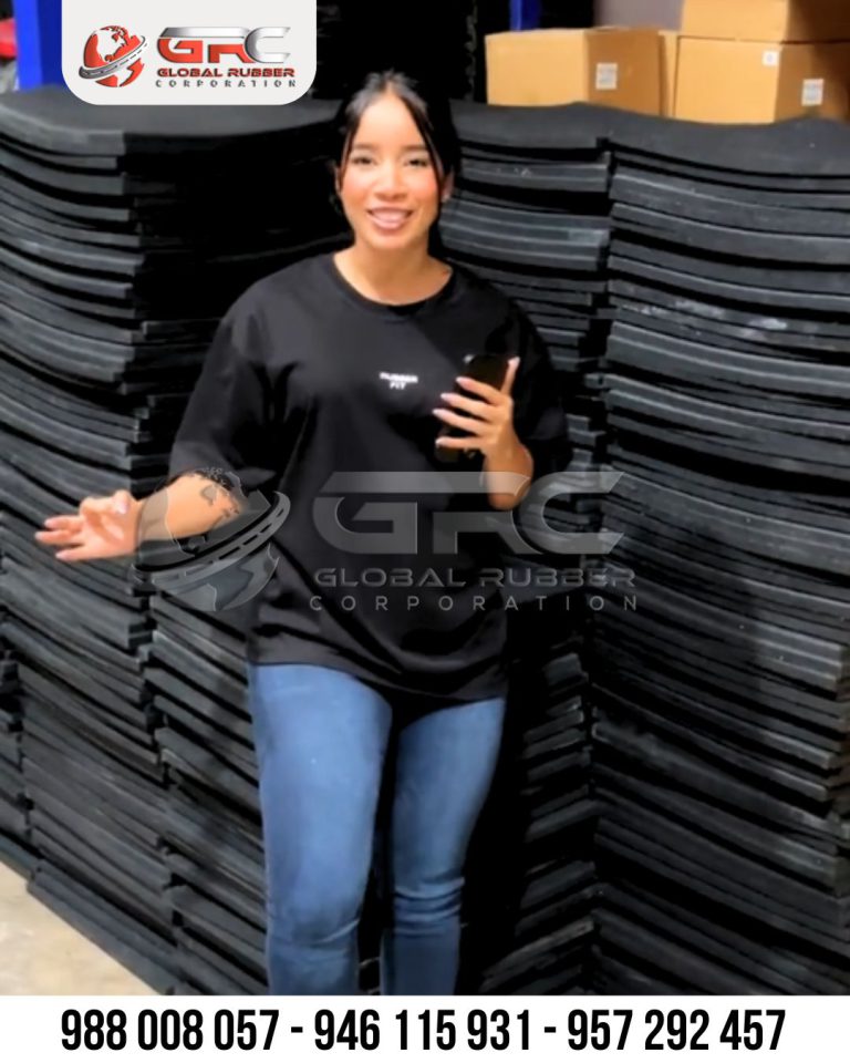 Baldosas de caucho negras de 50x50 cm y alta densidad para gimnasio