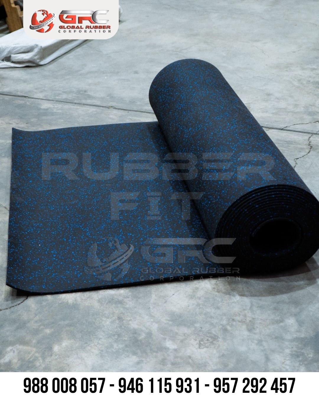 Piso de caucho en rollo para gimnasio instalado en zona de cardio