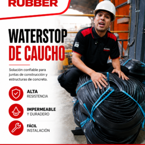 Waterstop de caucho de 6 pulgadas para juntas de concreto, disponible de 4", 6", 8", 10" y 12" hasta 50"