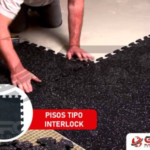 Piso interlock de caucho para gimnasio armado a mano con encaje tipo rompecabezas