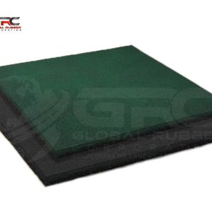 Baldosa de caucho verde de 50x50 cm para gimnasio