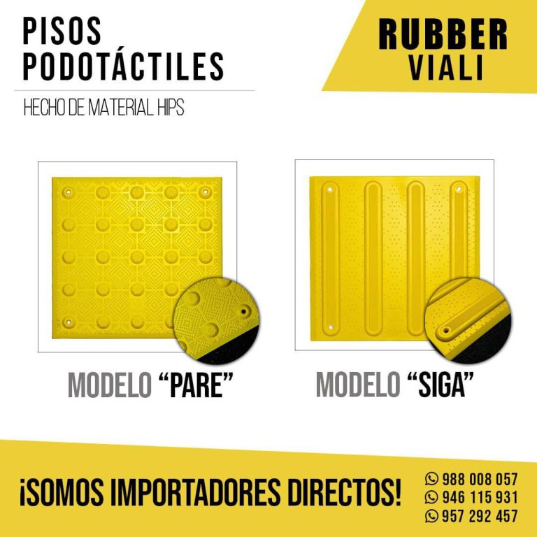 Piso podotáctil modelos Pare y Siga