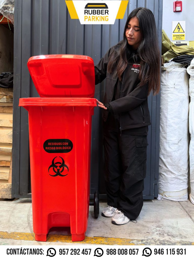Tacho de basura 120 litros rojo