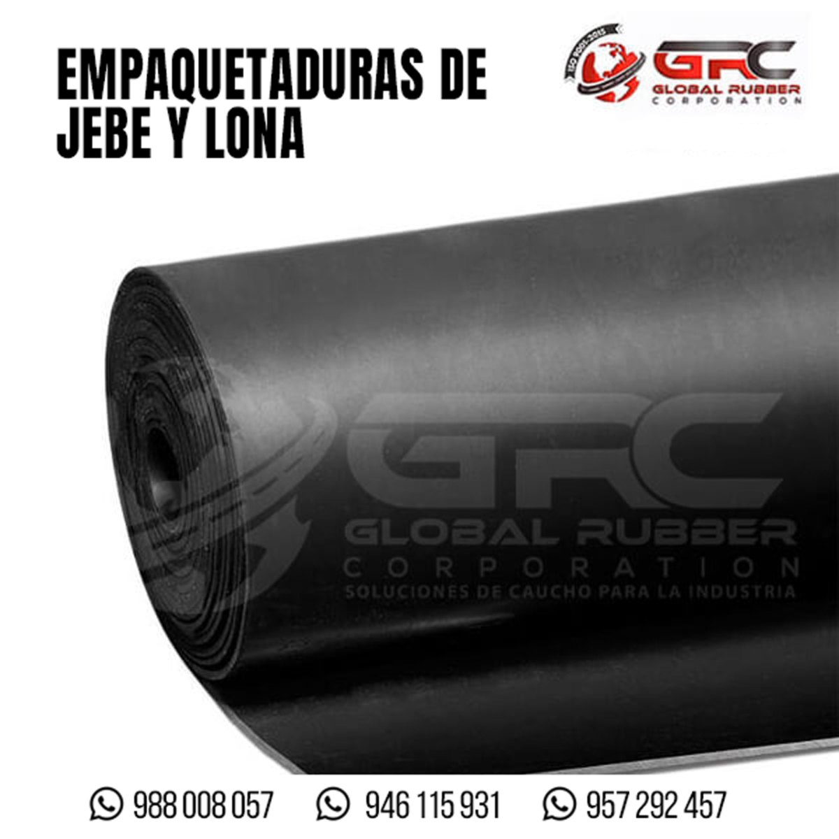 Rollo de empaquetadura de jebe negro de 1 metro de ancho para uso industrial