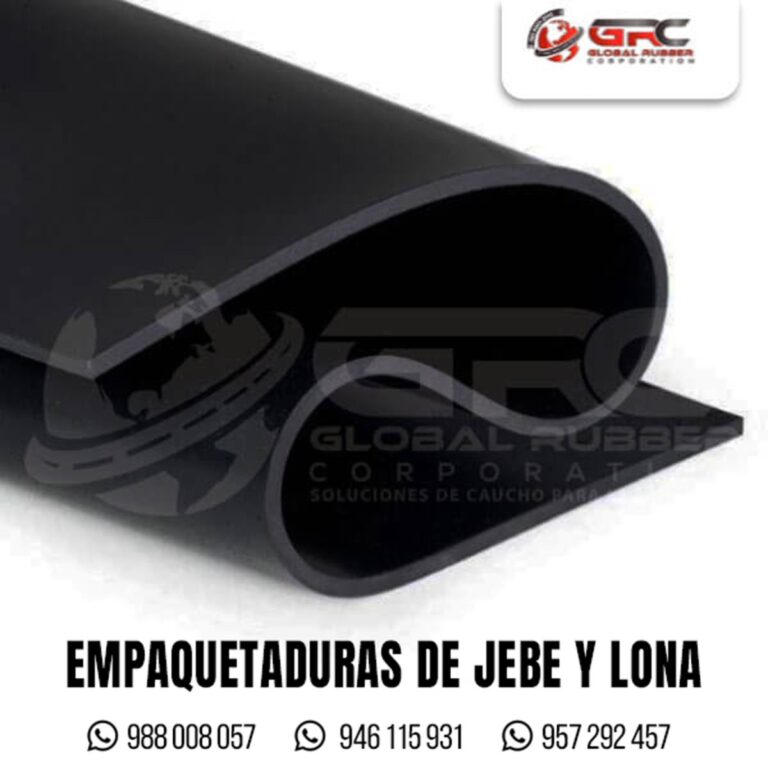 Plancha de empaquetadura de jebe con lona doblada, con el refuerzo interno de tela a la vista