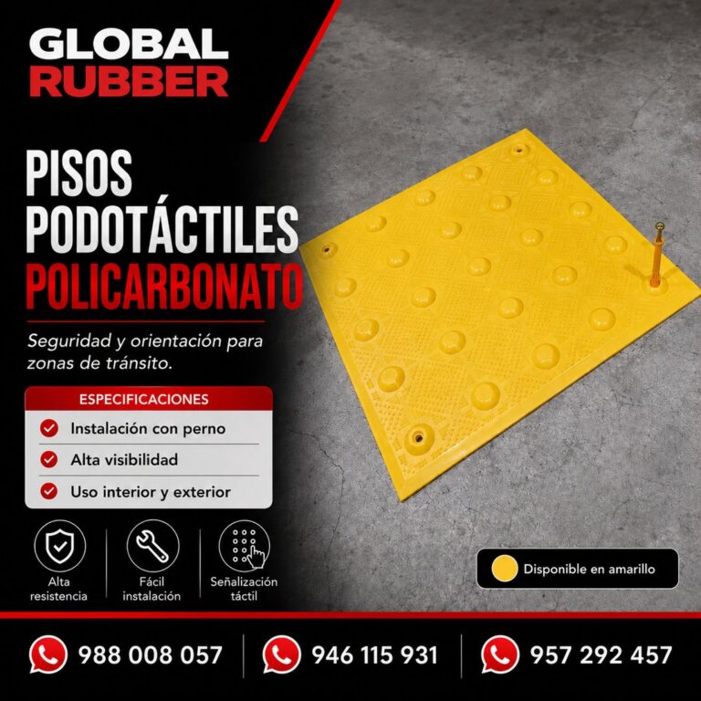 Piso podotáctil de policarbonato HIPS 30x30 cm