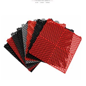 Losetas encastrables en negro, gris y rojo