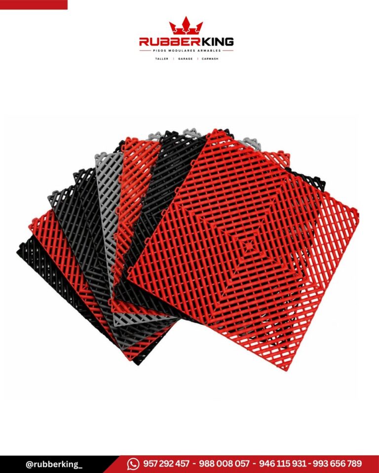 Losetas encastrables en negro, gris y rojo