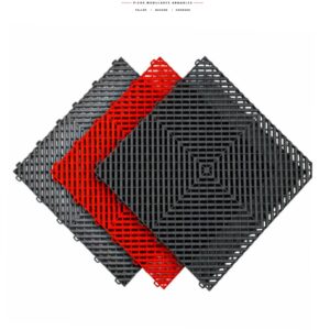 Piso modular encastrable en damero negro y gris