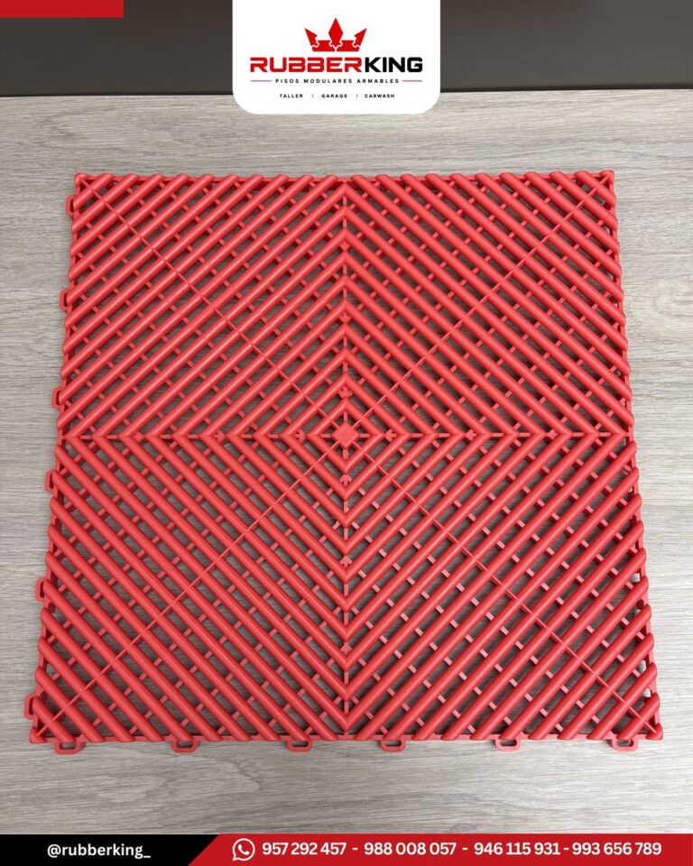 Loseta encastrable roja colocada sobre el piso