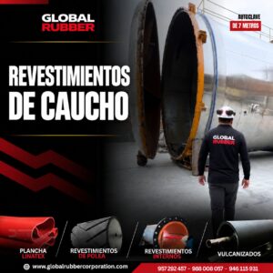 Revestimientos de caucho de Global Rubber: autoclave de 7 metros, plancha Linatex, revestimiento de poleas, revestimientos internos y vulcanizados